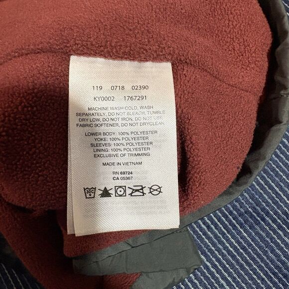 Columbia Youth L 14 15 Jacket Hooded Fleece Lined Green Gray Full Zip Outdoor - Picture 4 of 7